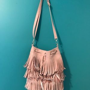 Light Pink Fringe Crossbody